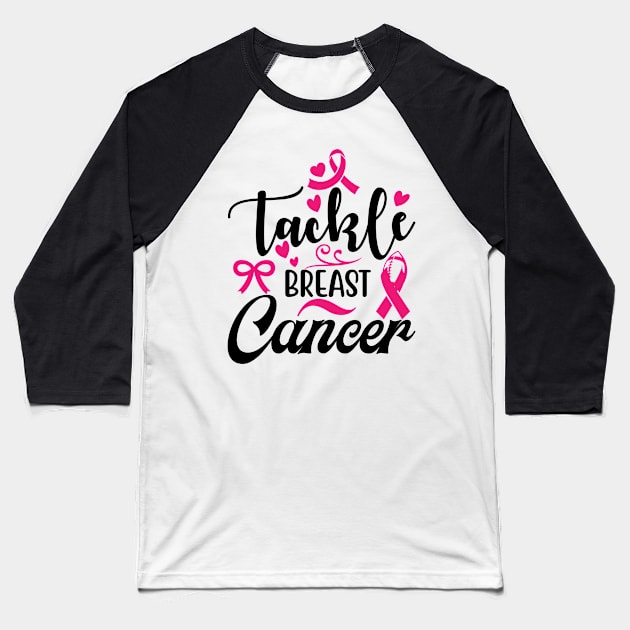 Tackle Breast Cancer Awareness Football Pink Ribbon Boys Kid, tackle breast cancer Baseball T-Shirt by AYOUGO.ZONDA™